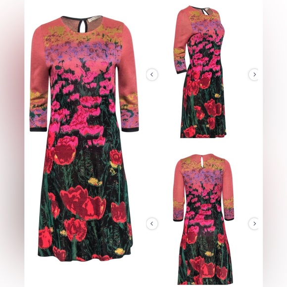 Aldo Martins Dresses & Skirts - Anthropologie Aldomartins - Multicolor Garden Scene Knit Midi Dress Size Medium